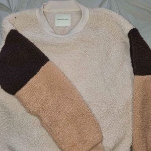 American Eagle Fleece Sweater Size Small Pink Mauve Fleece.